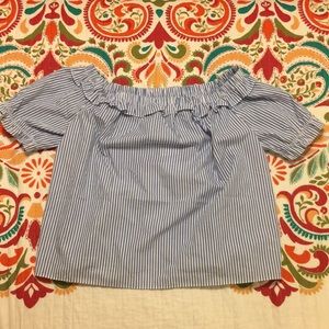 VV for Target Off the Shoulder Blue/White Blouse